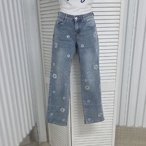 Cato Light Blue Floral Jewels Jeans
